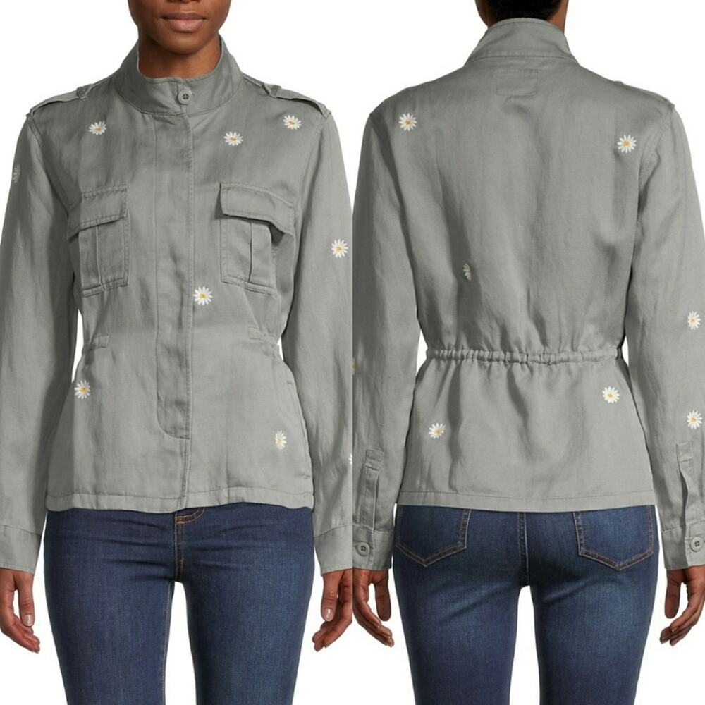 Rails Sahara Daisey Print green utility jacket size large